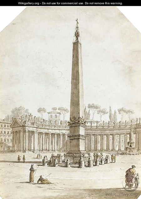 Giuseppe Zocchi,Place Saint-Pierre et colonnade ( ?, avant 1767, date indéterminée)